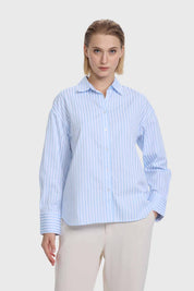 Blusa Mujer Puño Ancho Celeste