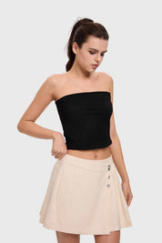 Polera Mujer Textura Strapless Negro