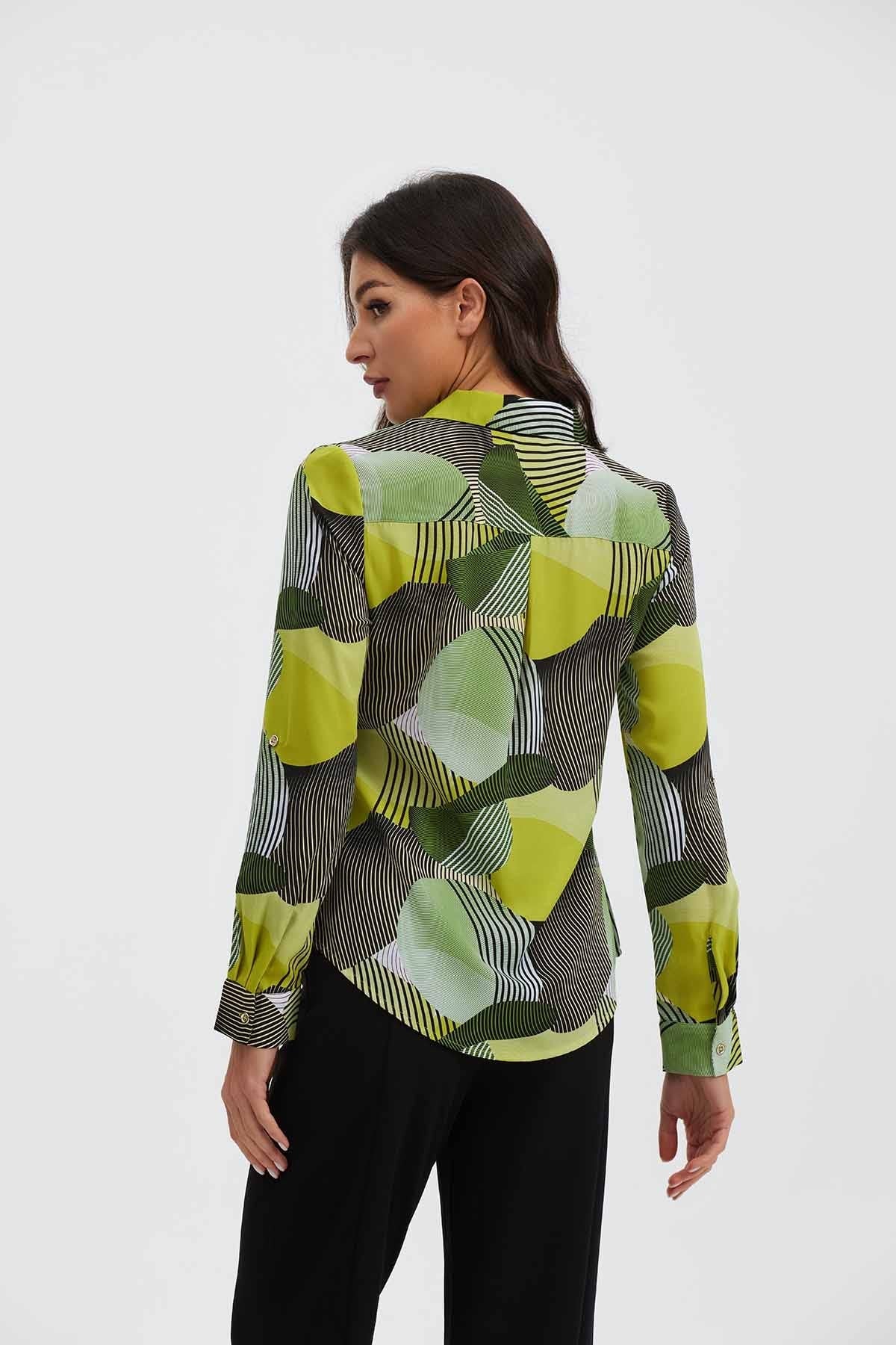 Blusa Mujer Patrones Geométricos Verde