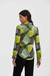 Blusa Mujer Patrones Geométricos Verde