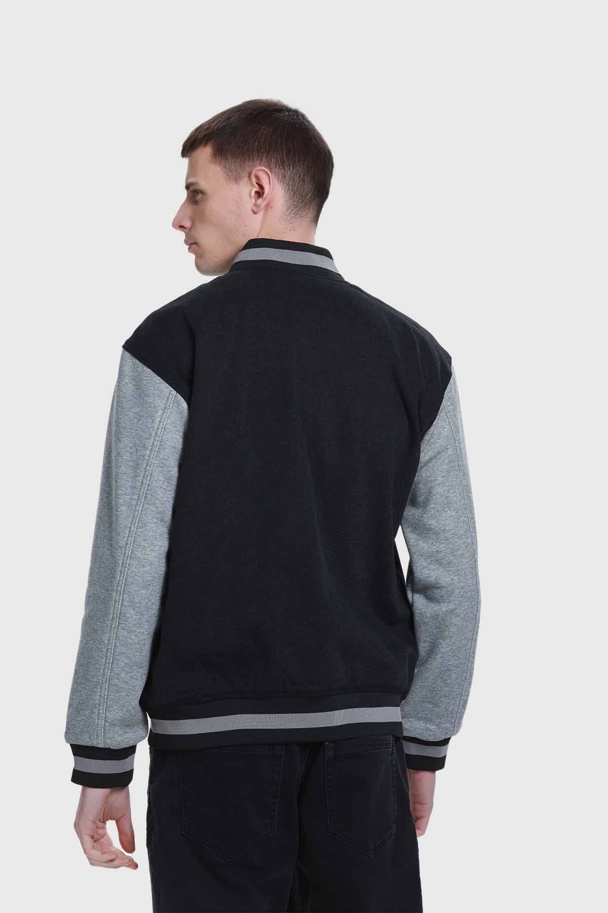 CHAQUETA HOMBRE CON APLICACIÓN JERSEY NEGRO I