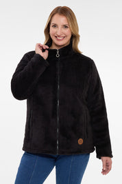 Chaqueta Mujer Polar Casual Reversible Negro