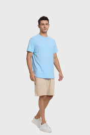 Polera Hombre Long Fit Básica Celeste