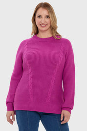 Sweater Mujer Calado Magenta