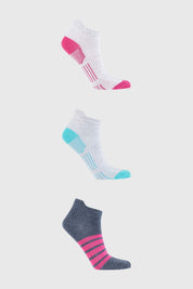 Calceta Deportiva Mujer Tripack Fucsia