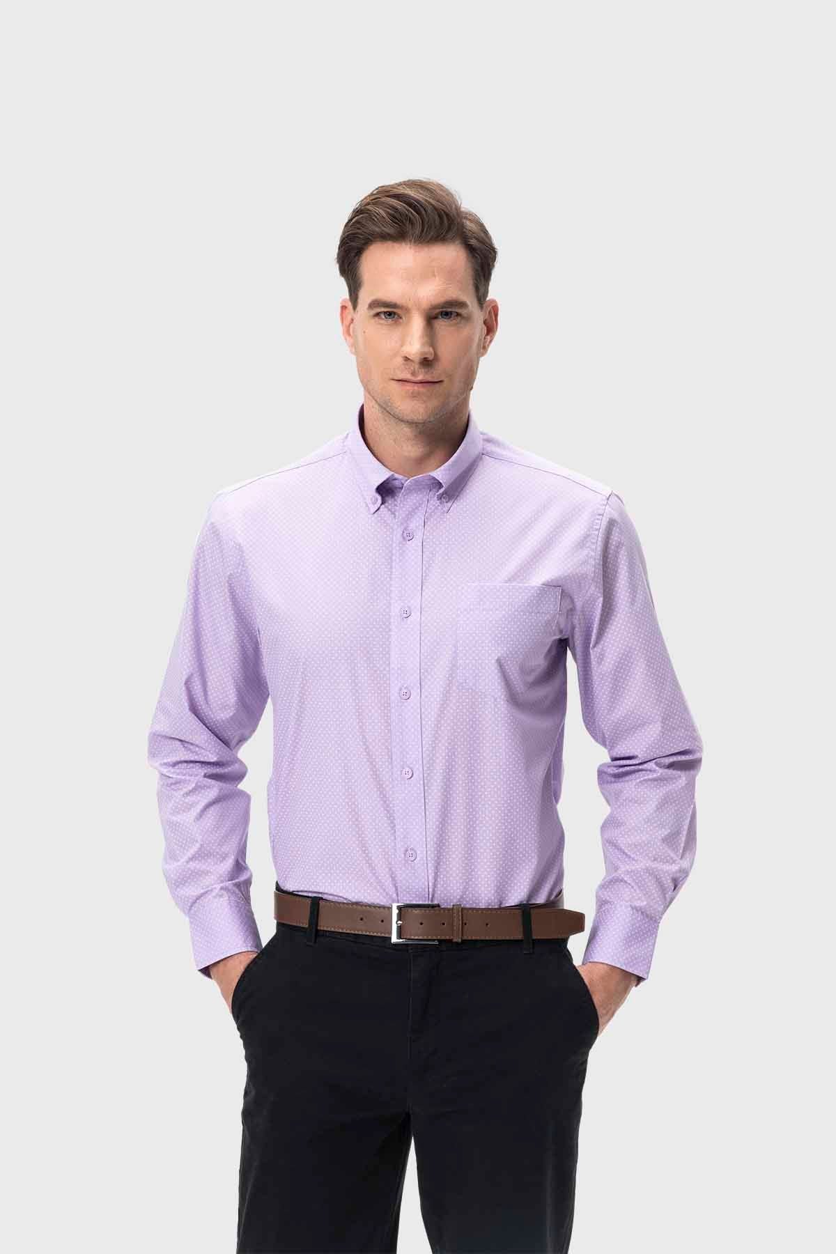 Camisa Hombre Mini Print Lila