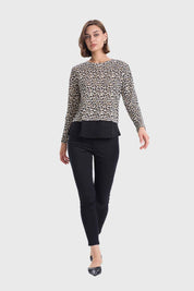 Sweater Mujer Con Faldón Beige