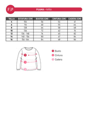 Pijama Niña Polar Fosforescente Lila