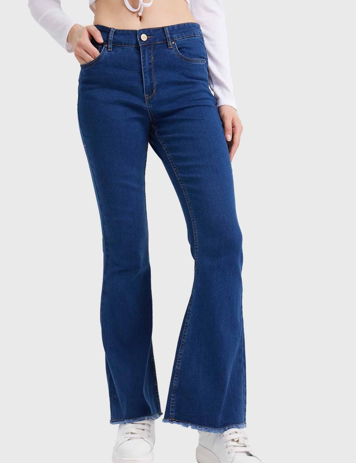 Jeans Mujer Flare Monse Azul