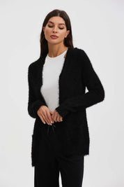 Chaleco Mujer Peludo Negro