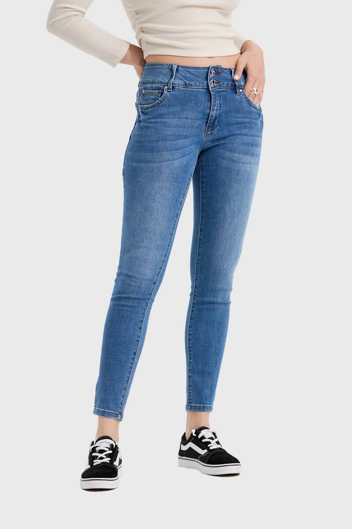 Jeans Mujer Skinny Kim Azul