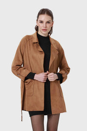 ABRIGO MUJER ANTELINA CON LAZO CAMEL