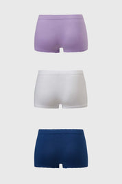 Calzón Mujer Short Tripack Rib Lila