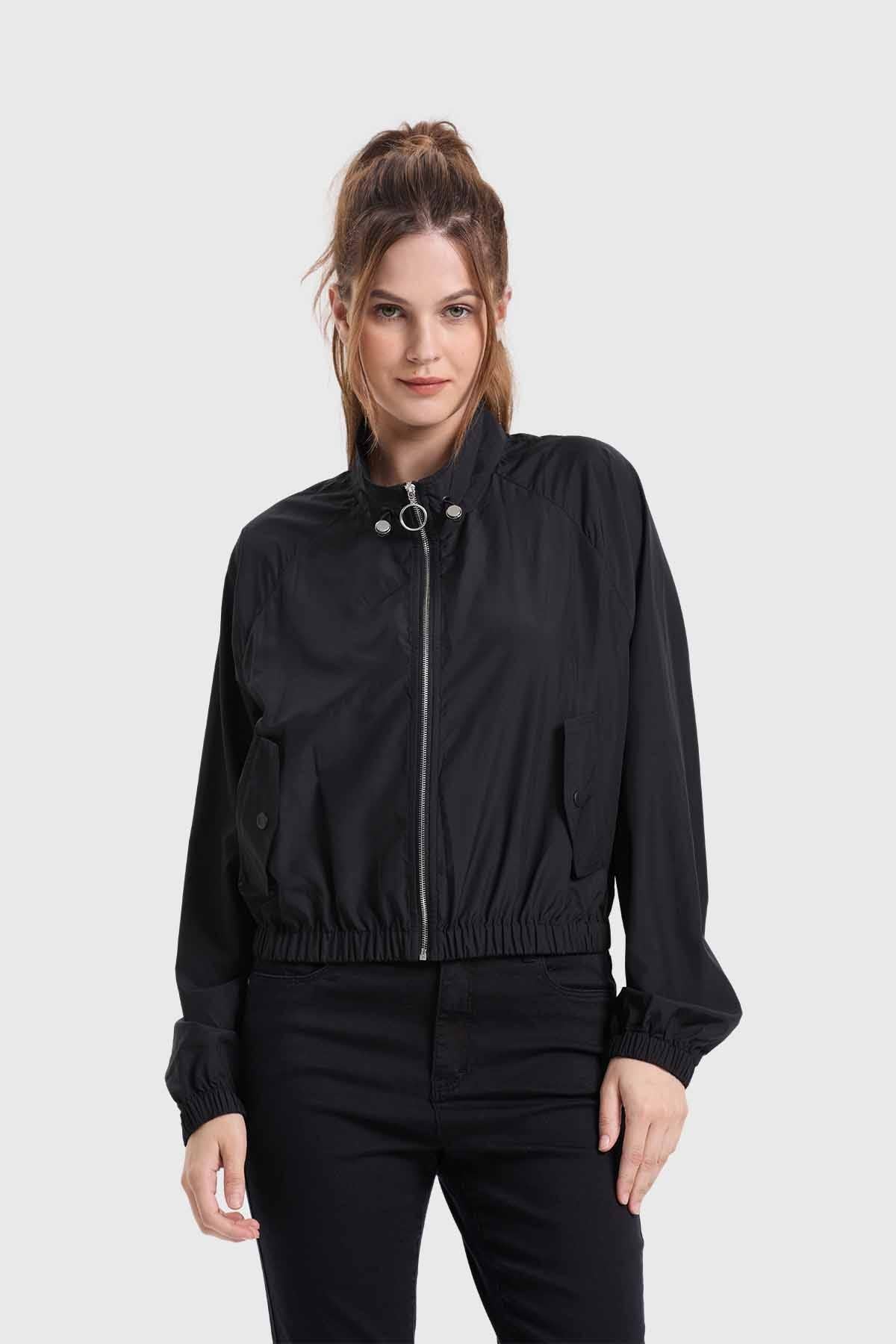 Chaqueta Mujer Cortaviento Negro