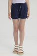 Short azul marino para niña con cordón ajustable sin estampa ideal para días de juego y aventuras al aire libre