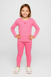 Polera Niña Rib Cut Rosado