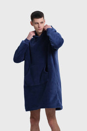Bata Hombre Bolsillo Canguro Azul