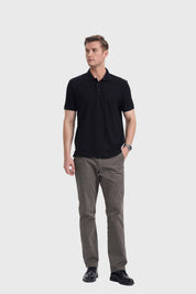 Polera Hombre Piqué Básica Negro