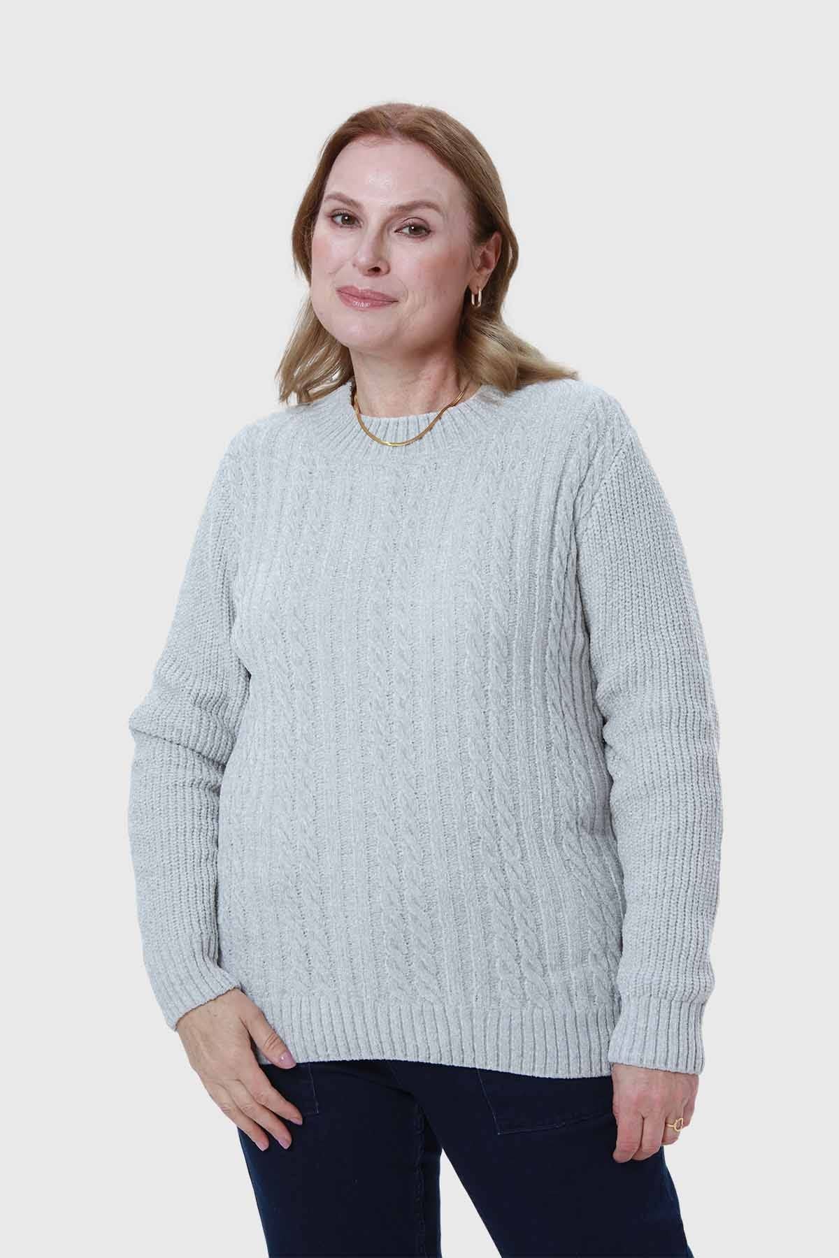 Sweater Mujer Tejido Gris