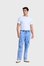 Jeans Hombre Doble Cargo Azul