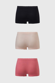Calzón Mujer Short Tripack Rib Palo Rosa