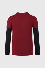 Polera Niño Doble Manga Básica Rojo