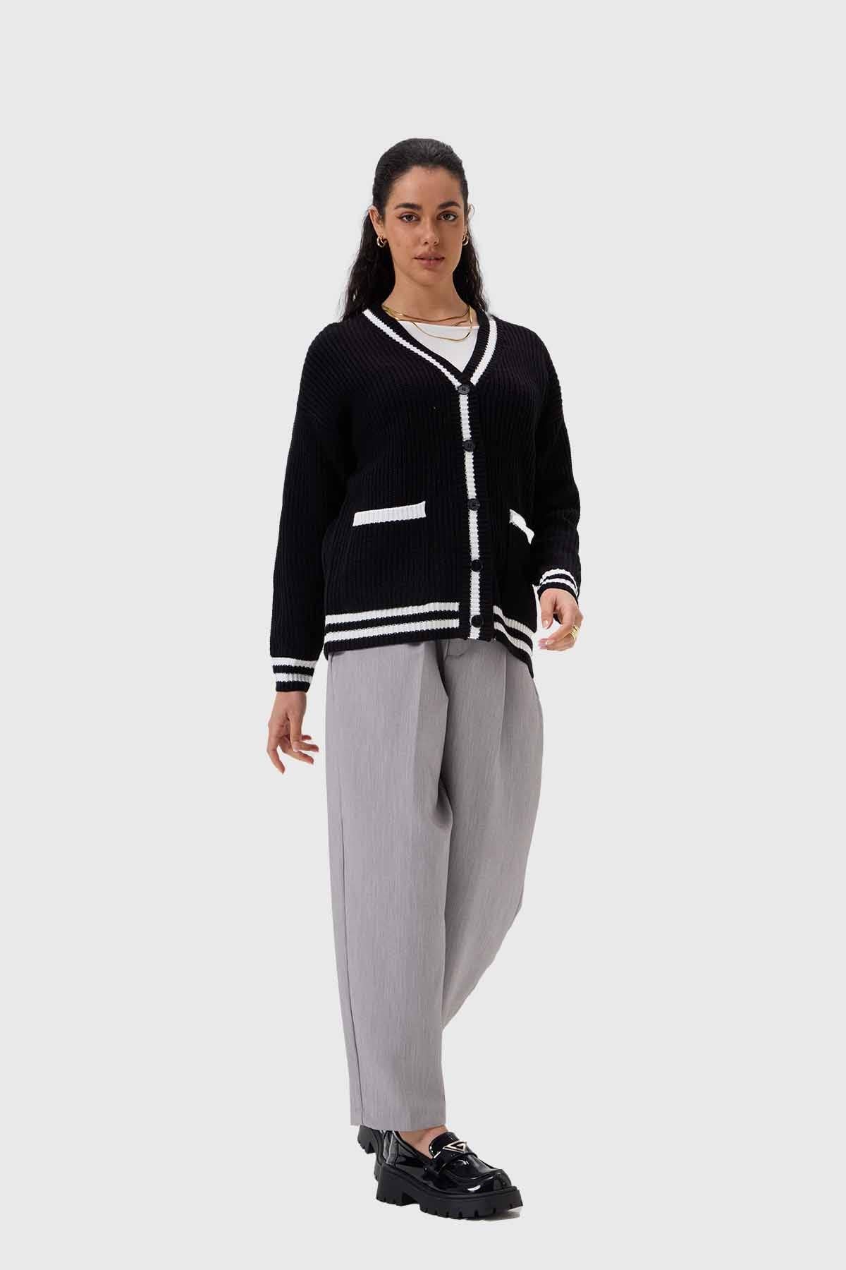Sweater Mujer Abierto Negro