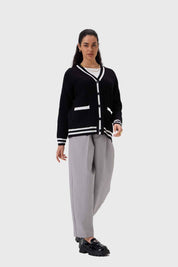 Sweater Mujer Abierto Negro