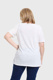 Polera Mujer Detalle Macramé Crudo