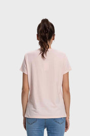 Polera Mujer Básica Print Palo Rosa