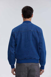 Chaqueta Hombre Bomber Denim Azul