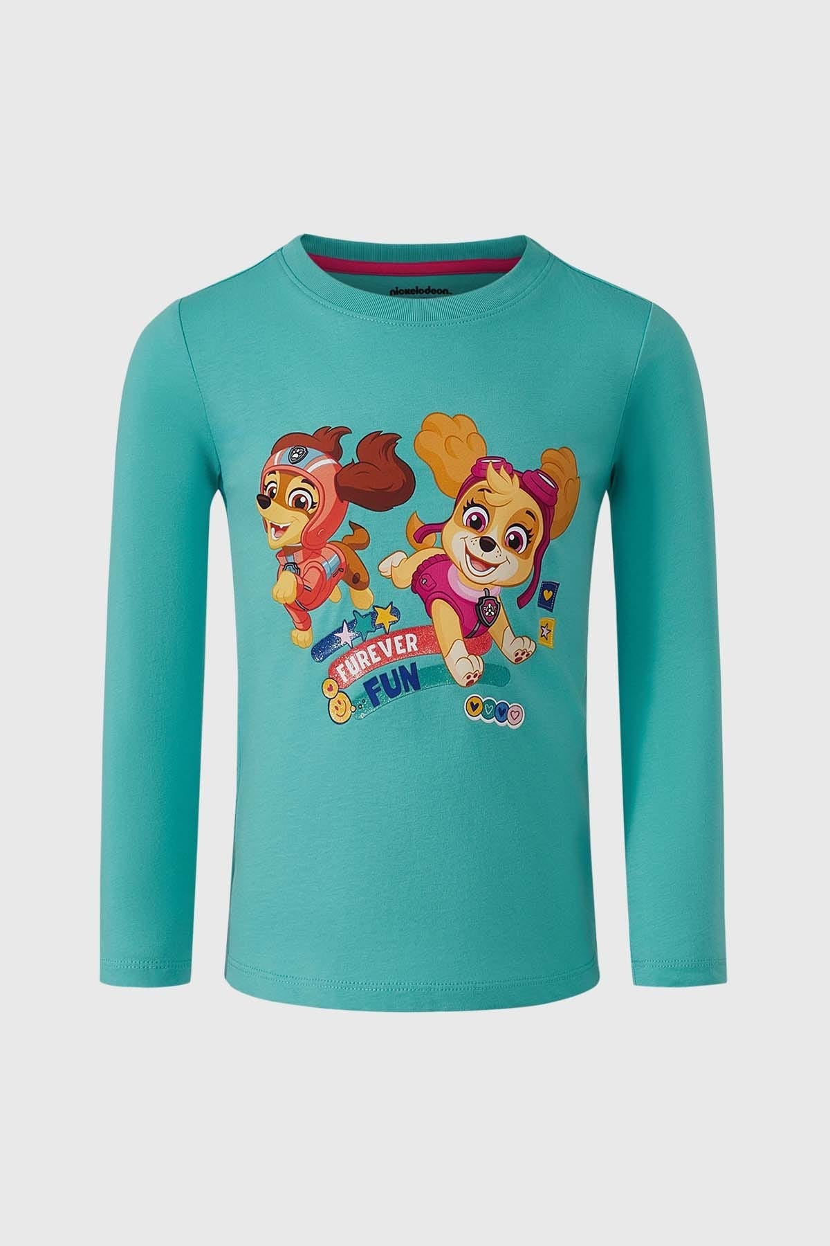 POLERA NIÑA PRINT TURQUESA