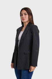 Blazer Mujer Raya Diplomática Negro