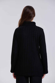 Sweater Mujer Botones Negro