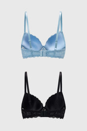 Sostén Mujer Bipack Algodón Celeste