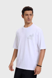 Polera Hombre Print Graffiti Blanco