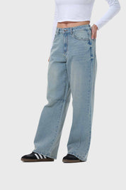 JEANS MUJER BAGGY AZUL