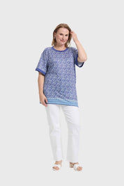 Polera Mujer Print Azul