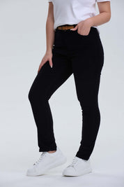 Pantalón Mujer Cotelé Con Cinturón Negro
