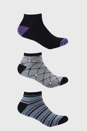 Calceta Hombre Tripack Deportiva Violeta
