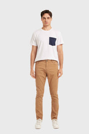 JEANS HOMBRE SLIM COLOR BEIGE OSCURO