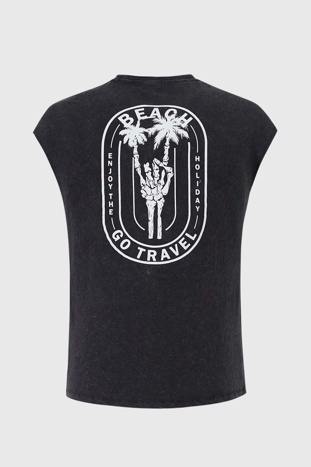 Polera Niño Lavado Militar Negro