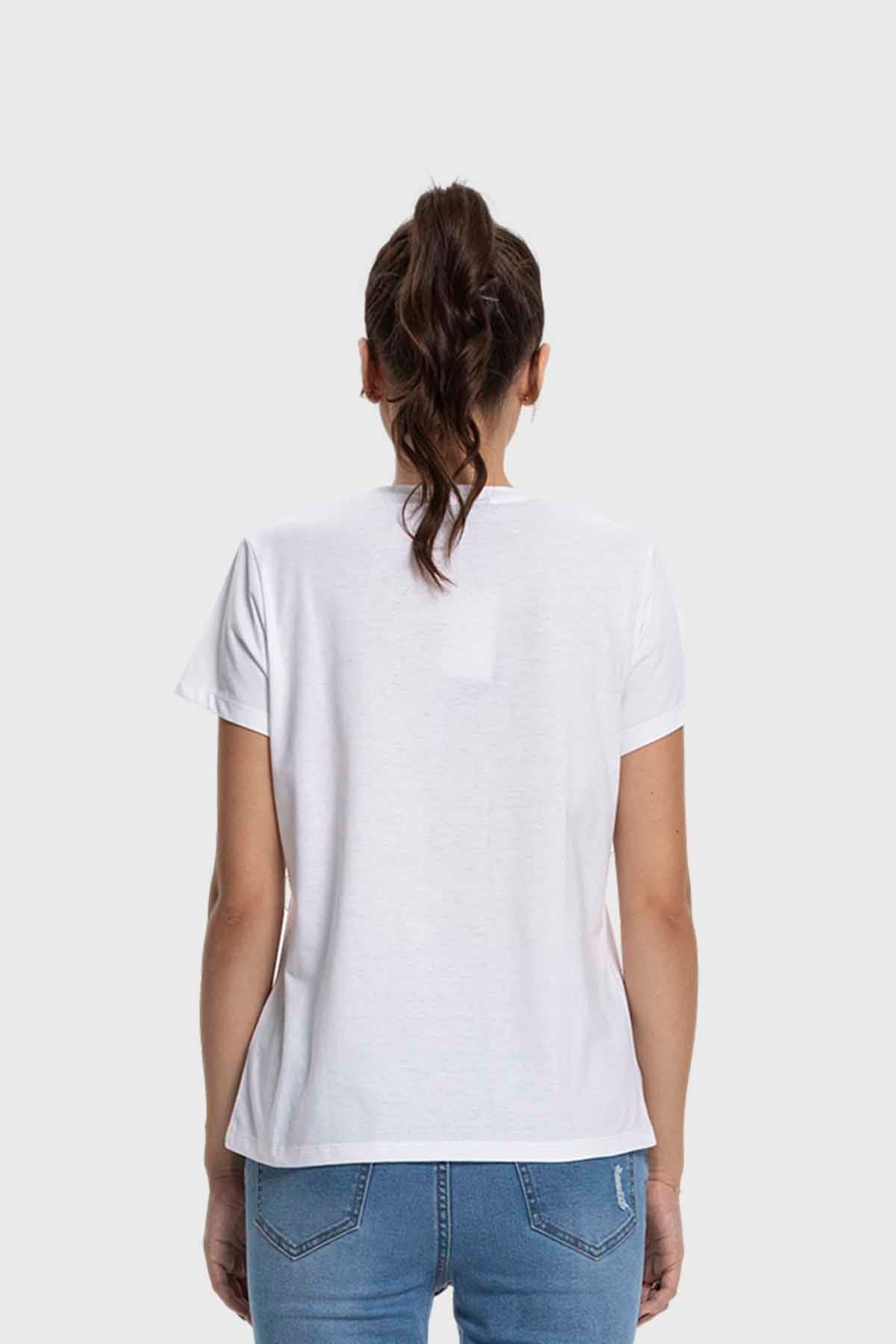 Polera Mujer Básica Print Blanco