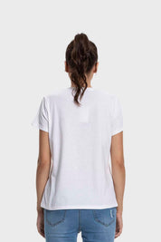 Polera Mujer Básica Print Blanco
