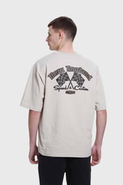 Polera Hombre Doble Print Beigev