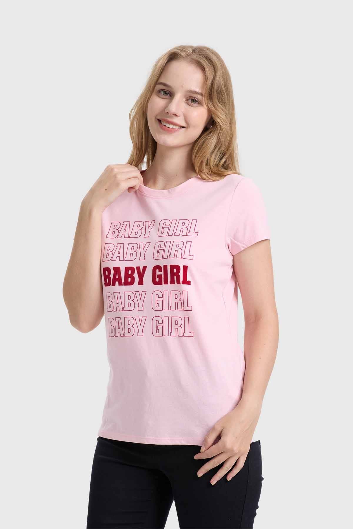 Polera Mujer Básica Print Rosado