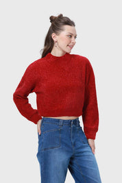 Sweater Mujer Chenille Rojo