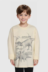 Polera Niño Print Relieve Crudo