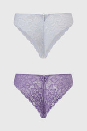 Calzón Mujer Bipack Pantaleta Detalle Mesh Lila
