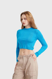Sweater Mujer Crop Azul